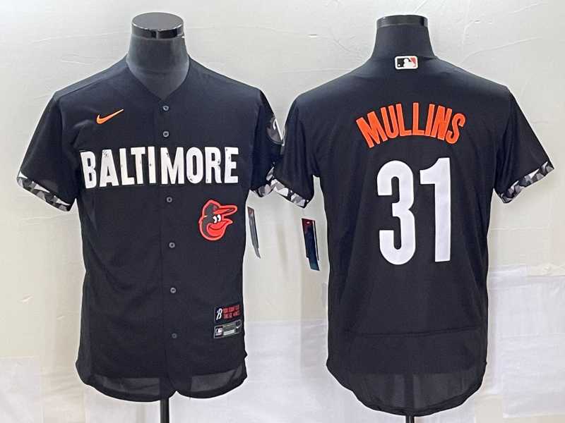 Men%27s Baltimore Orioles #31 Cedric Mullins Black 2023 City Connect Flex Base Stitched Jersey